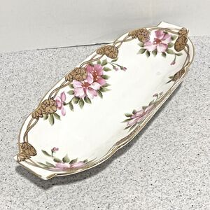 Vintage Nippon porcelain relish dish serving tray hand painted romantic art deco